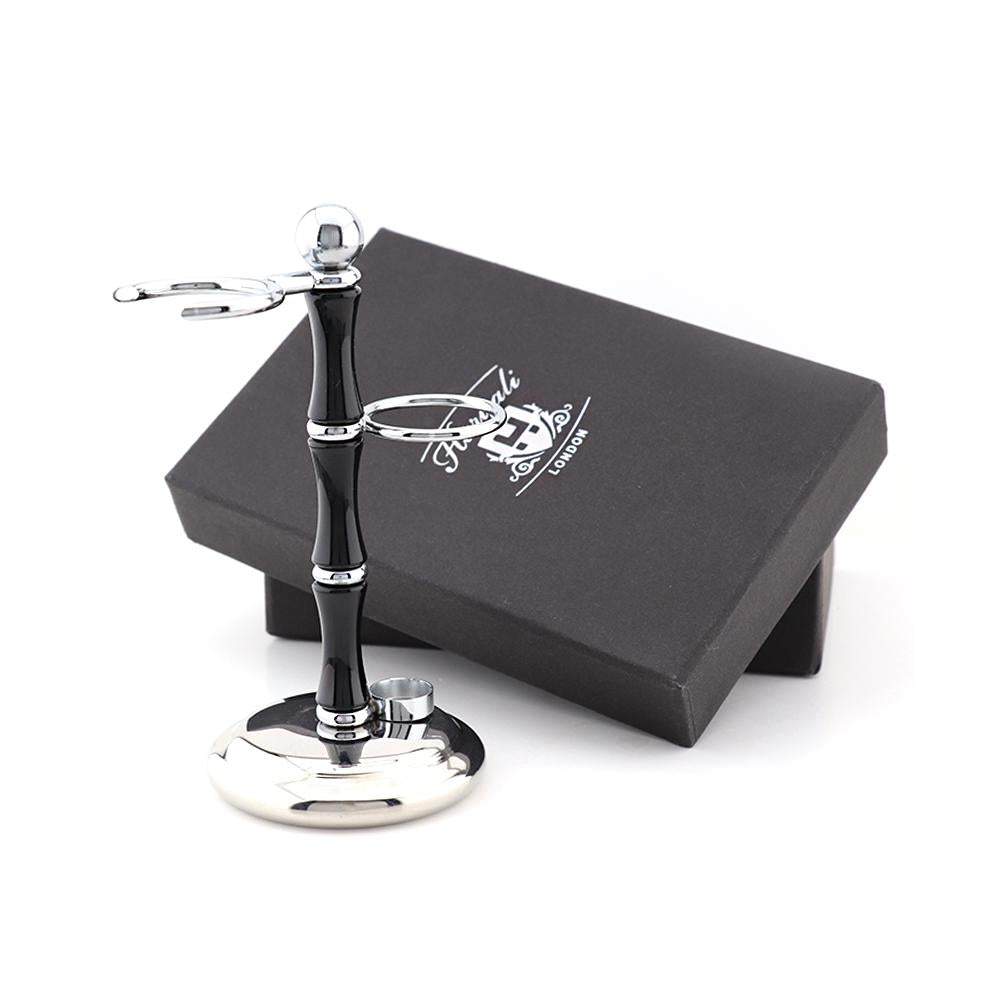 Dual Shaving Stand in Black and Silver Color - HARYALI LONDON