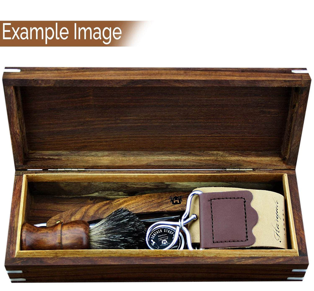 Handmade Wooden Box for Shaving Accessories - HARYALI LONDON
